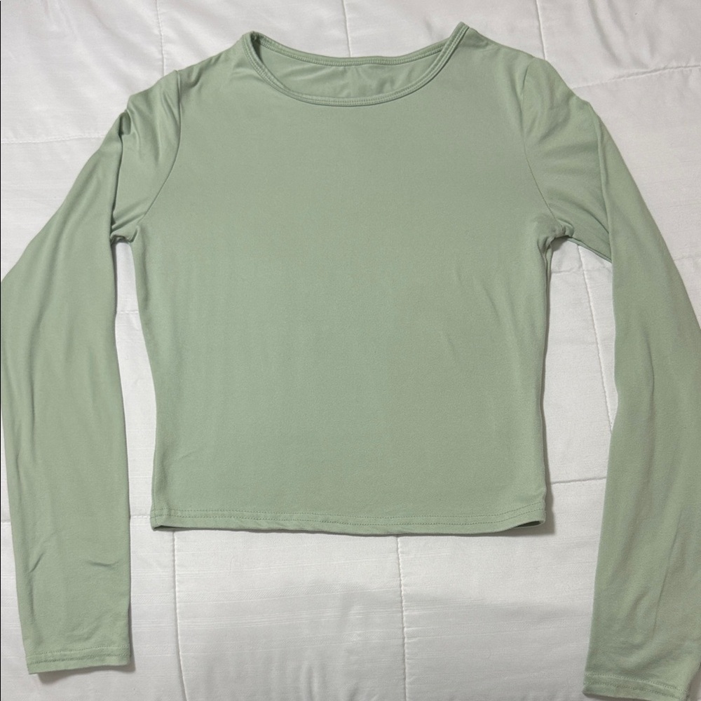 SHEIN Sage Green Long Sleeve Top
